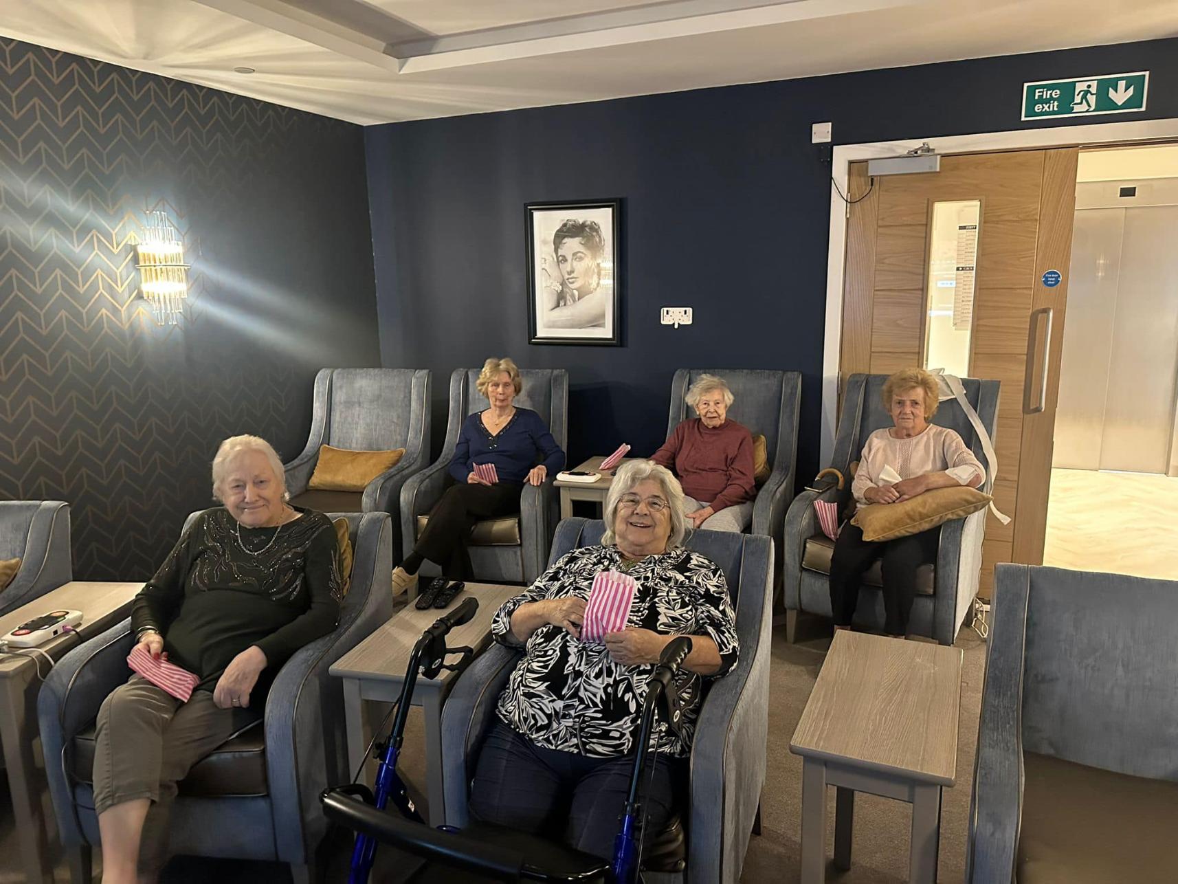 residents in the cinema room