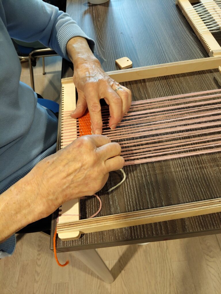 older adult weaving