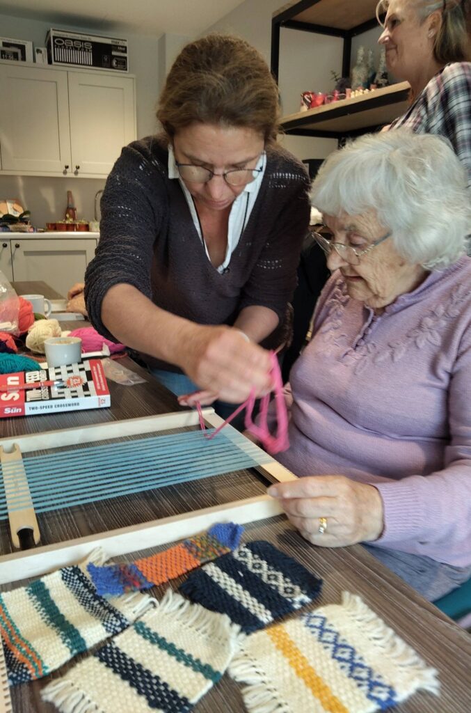 older lady weaving